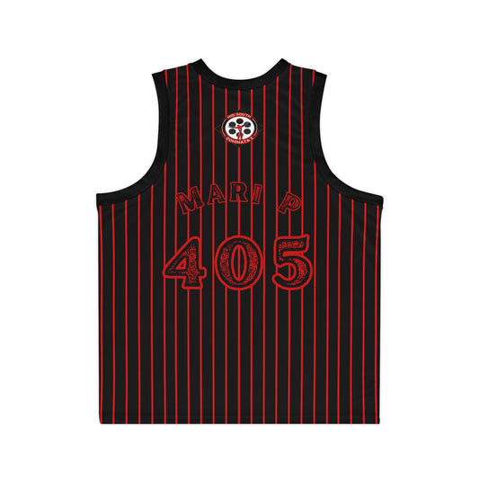MSD Mari P Pinstripe Basketball Jersey (Black)