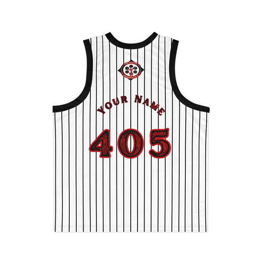 MSD Custom Pinstripe Basketball Jersey (White)