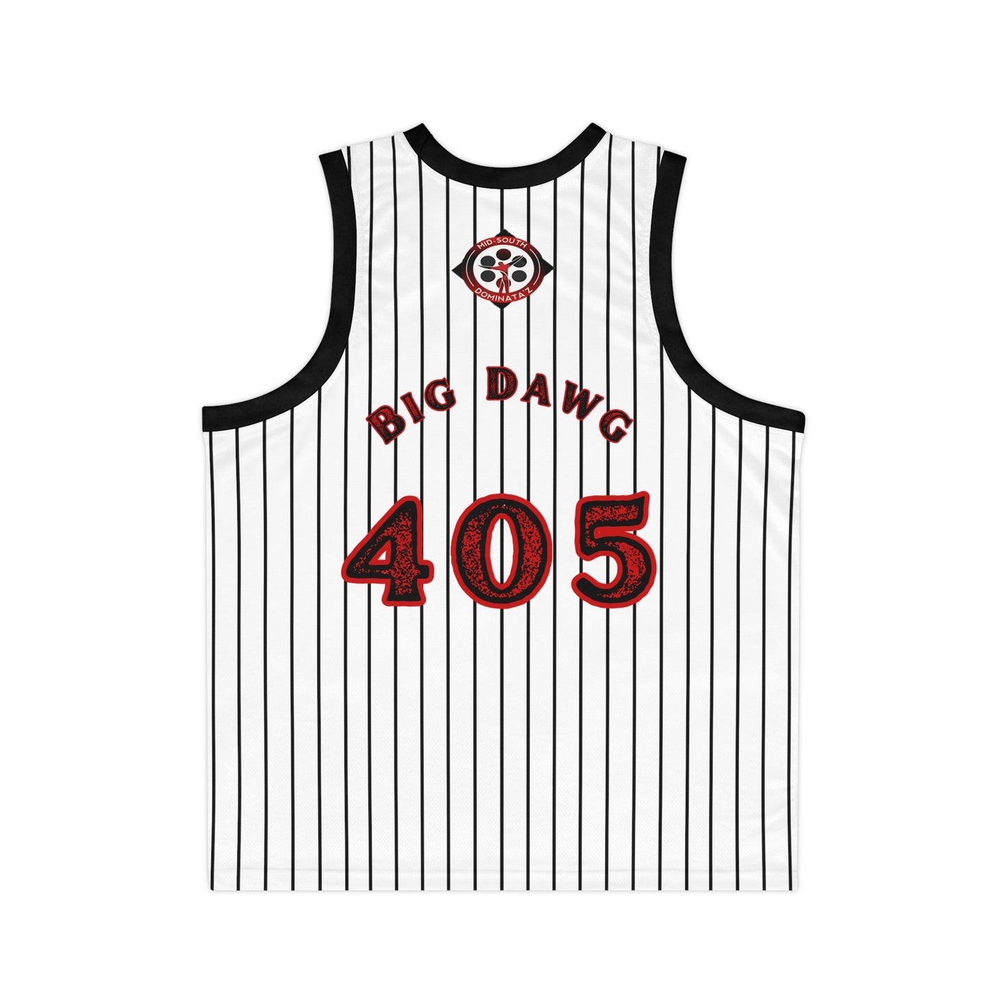 MSD Big Dawg Pinstripe Basketball Jersey (White)