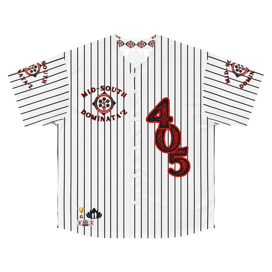 MSD Big Dawg Pinstripe Baseball Jersey (White)