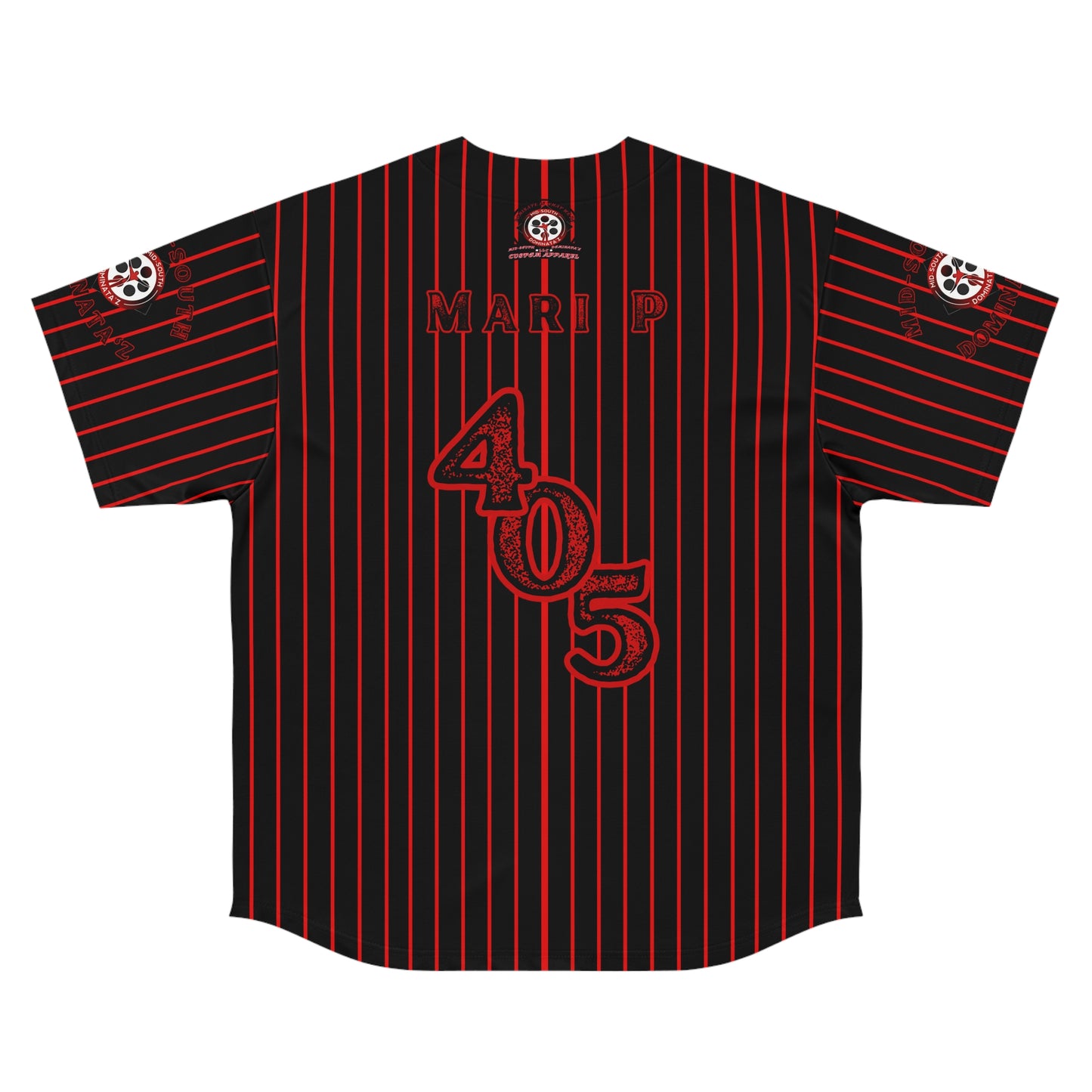 MSD Mari P Pinstripe Baseball Jersey (Black)