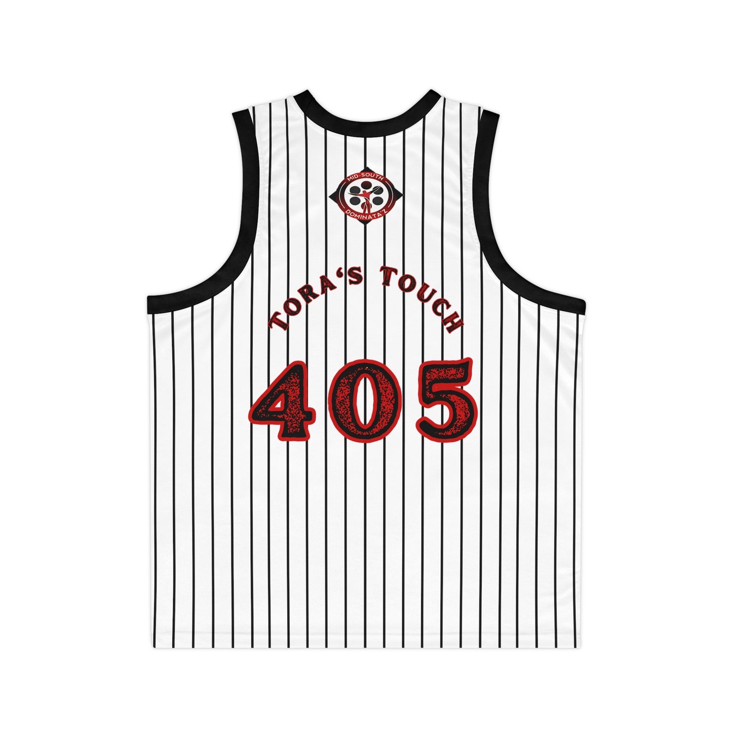 MSD Tora's Touch Pinstripe Basketball Jersey (White)