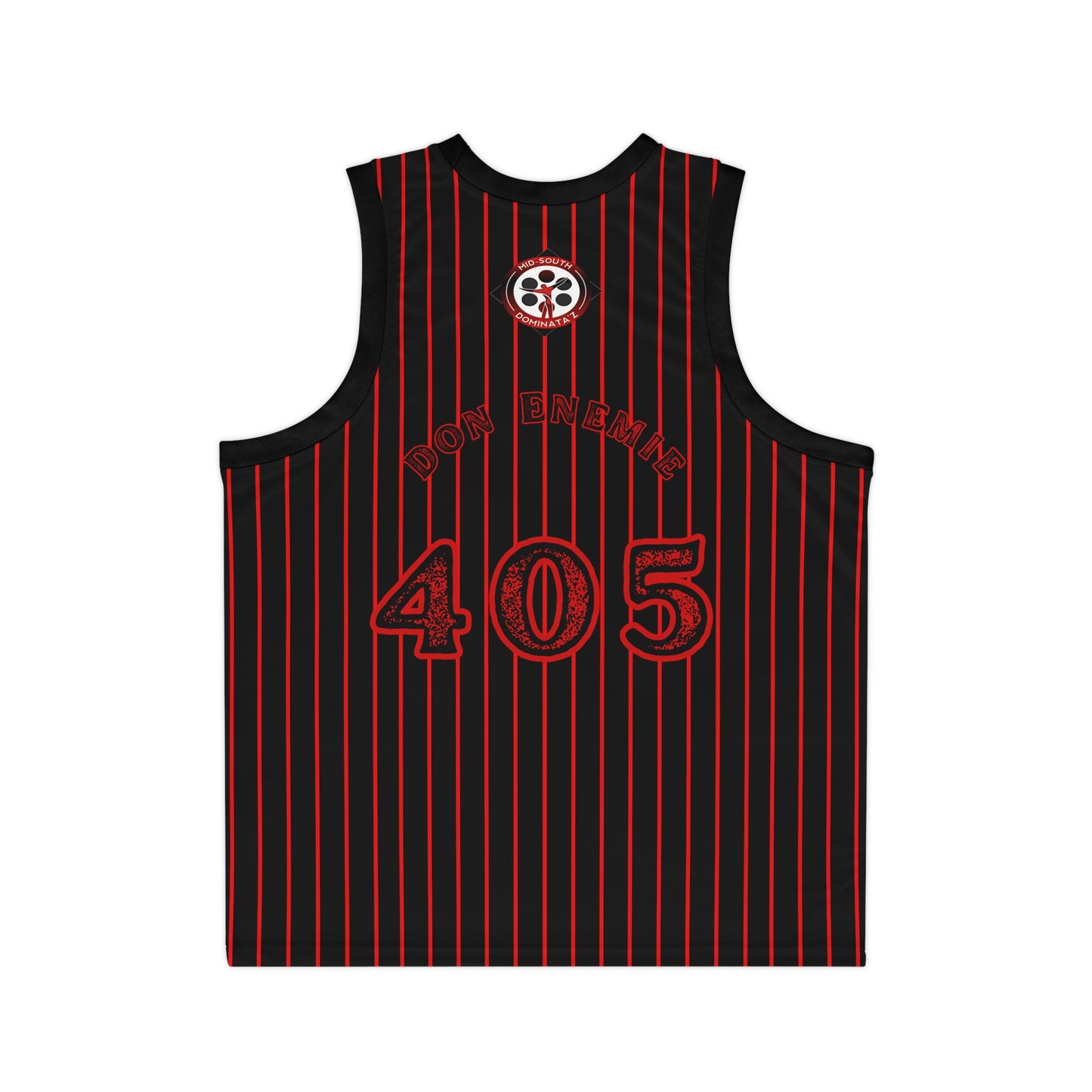 MSD Don Enemie Pinstripe Basketball Jersey (Black)