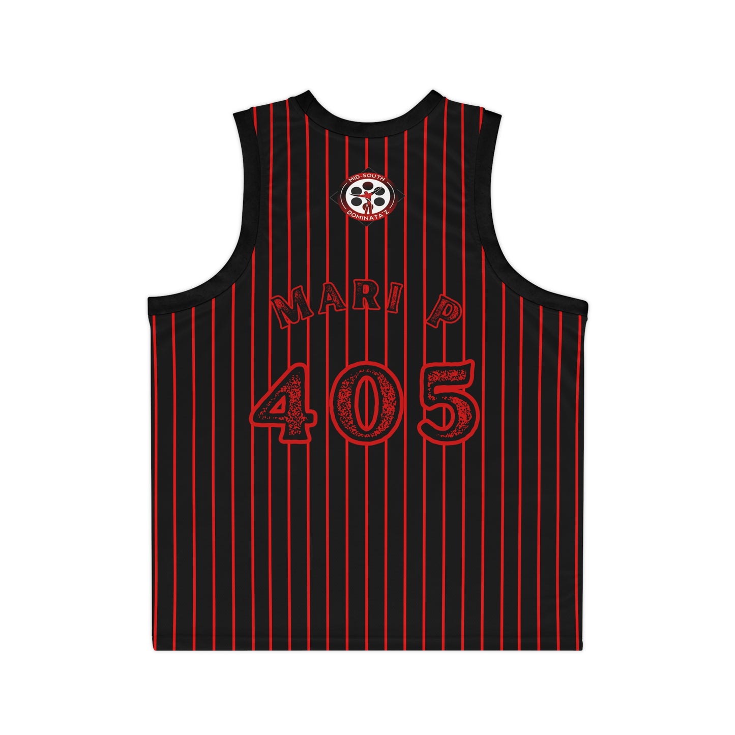 MSD Mari P Pinstripe Basketball Jersey (Black)