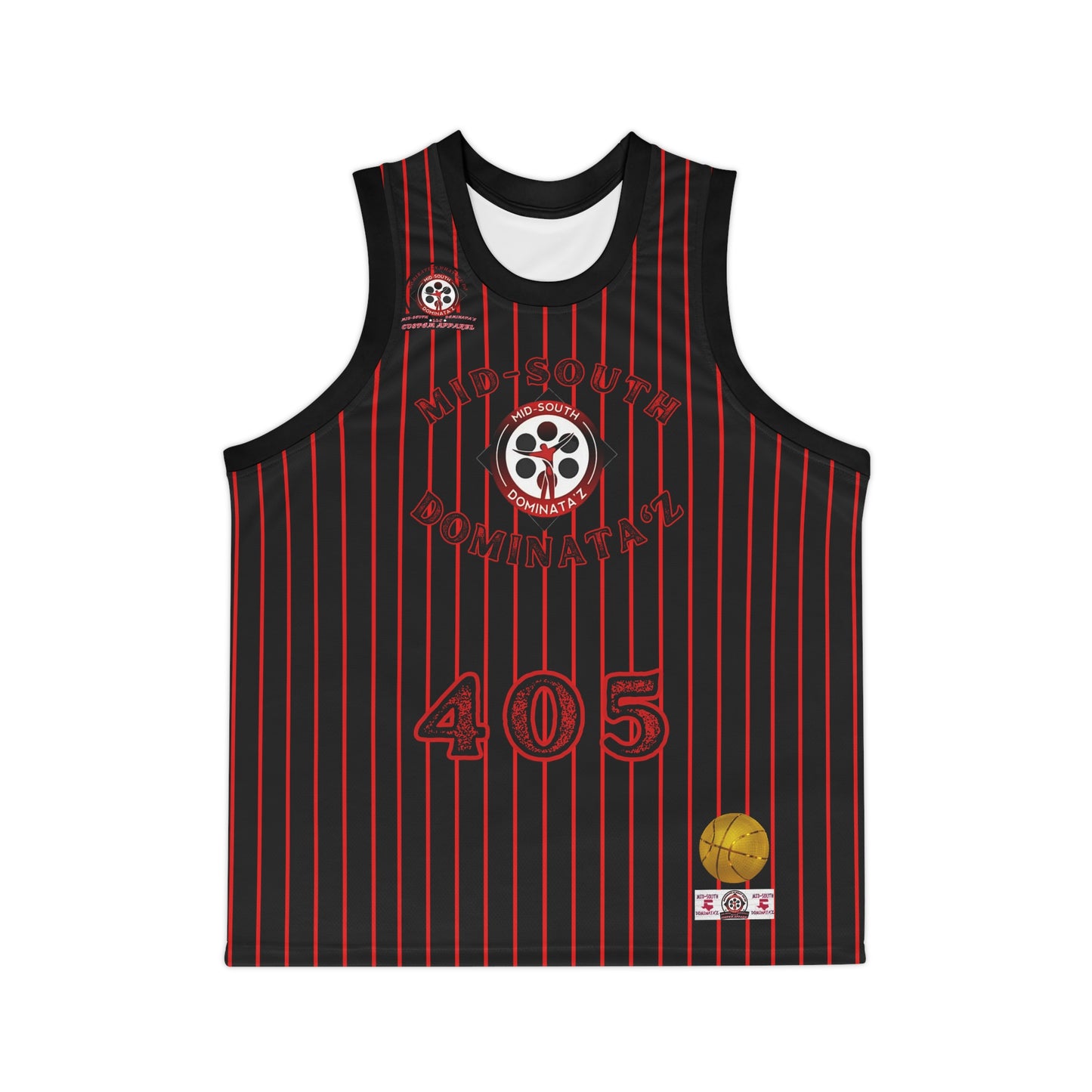 MSD Mari P Pinstripe Basketball Jersey (Black)