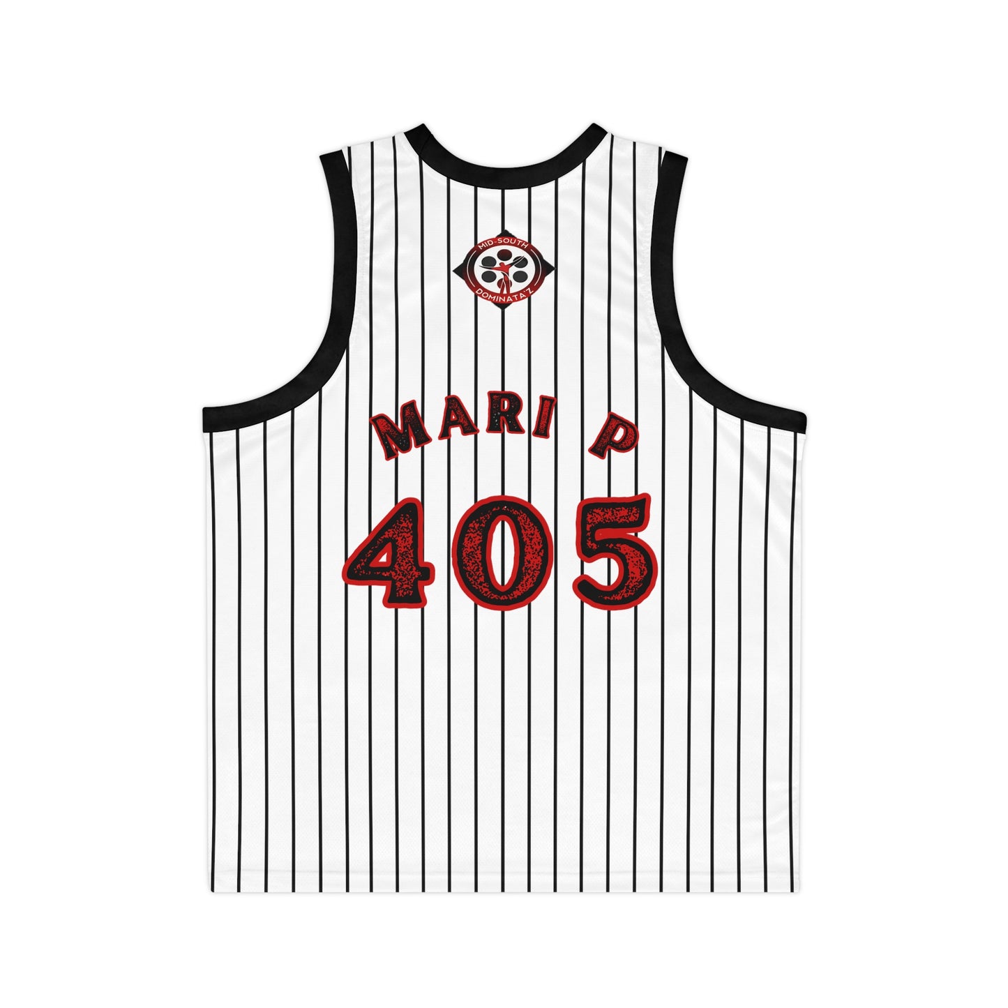 MSD Mari P Pinstripe Basketball Jersey (White)