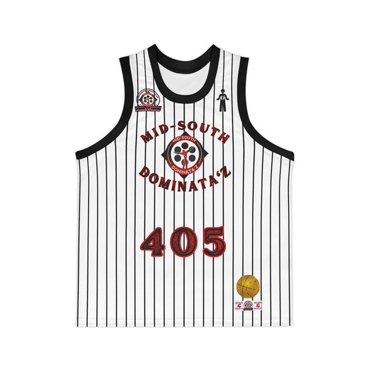 MSD Custom Pinstripe Basketball Jersey (White)