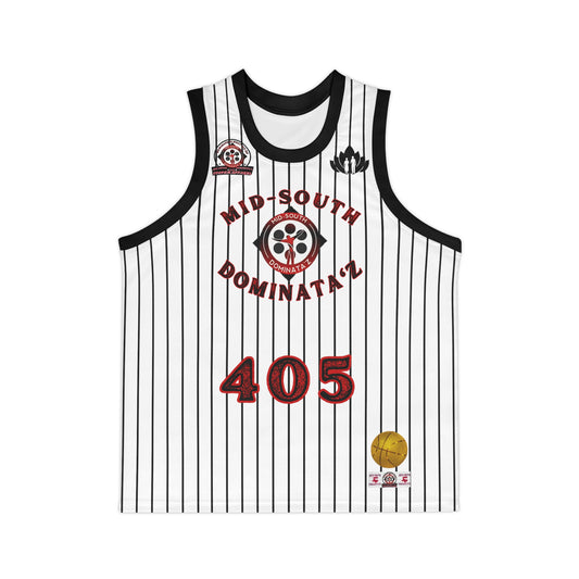 MSD Big Dawg Pinstripe Basketball Jersey (White)