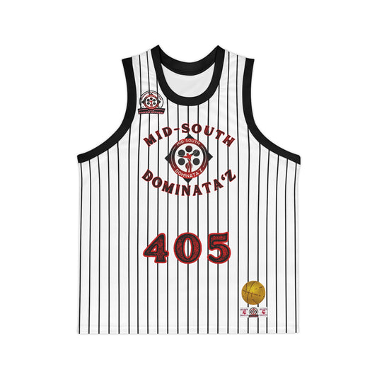 MSD Don Enemie Pinstripe Basketball Jersey (White)