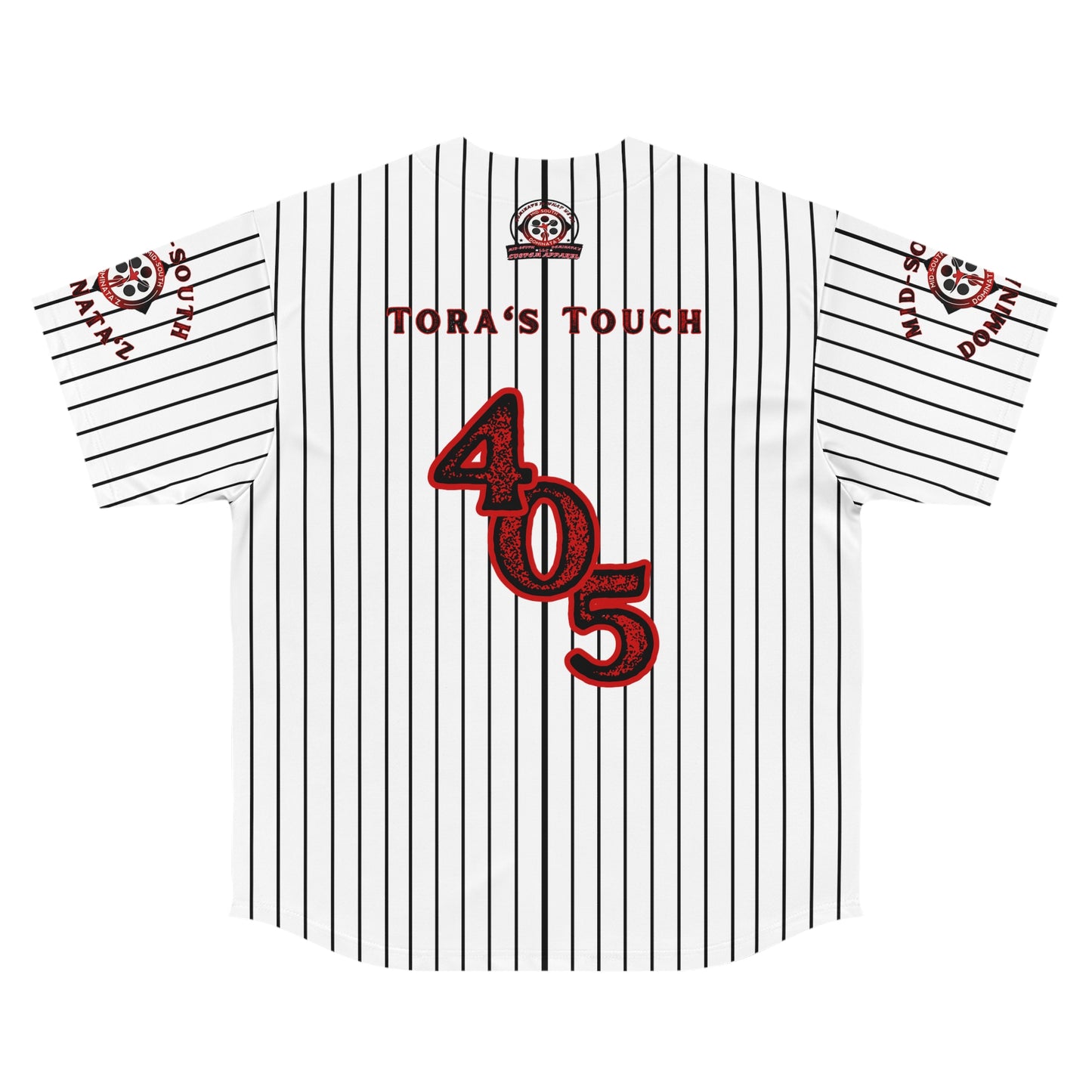 MSD Tora's Touch Pinstripe Baseball Jersey (White)