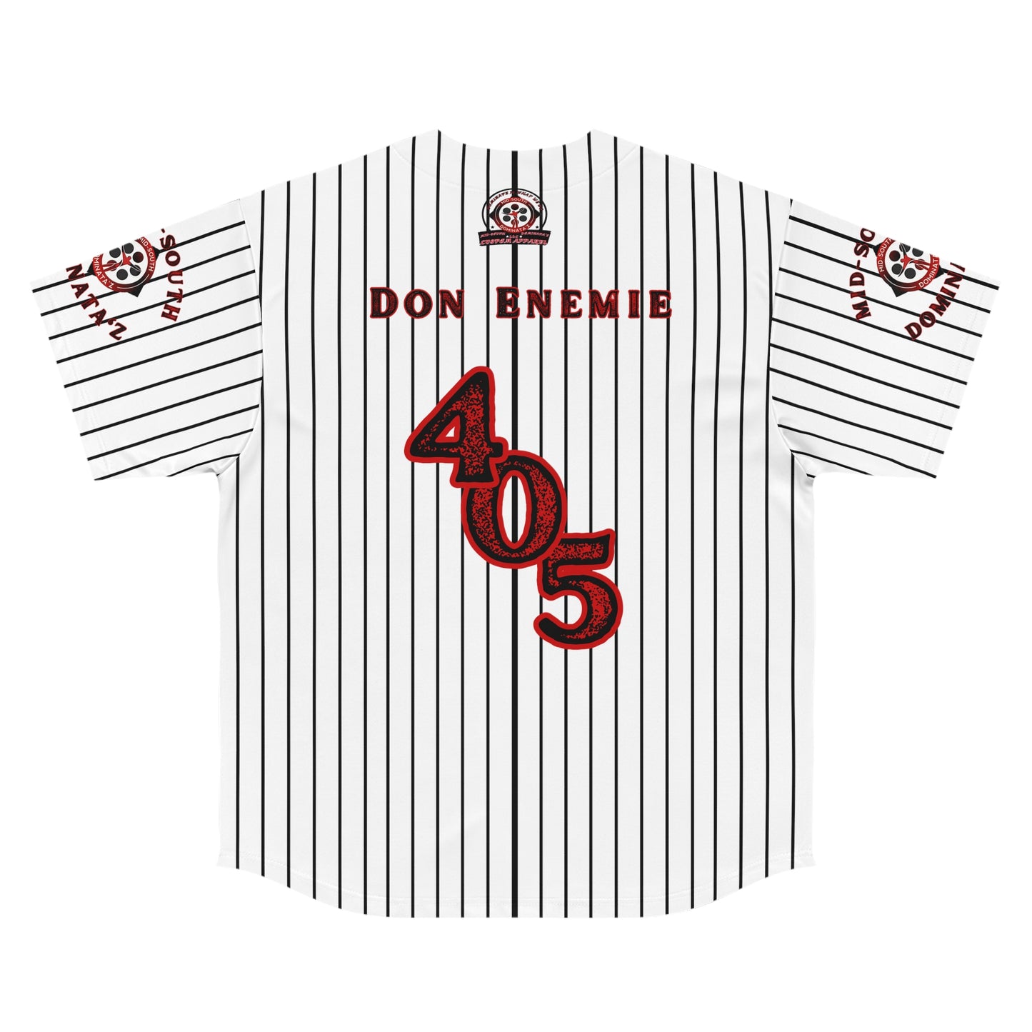 MSD Don Enemie Pinstripe Baseball Jersey (White)