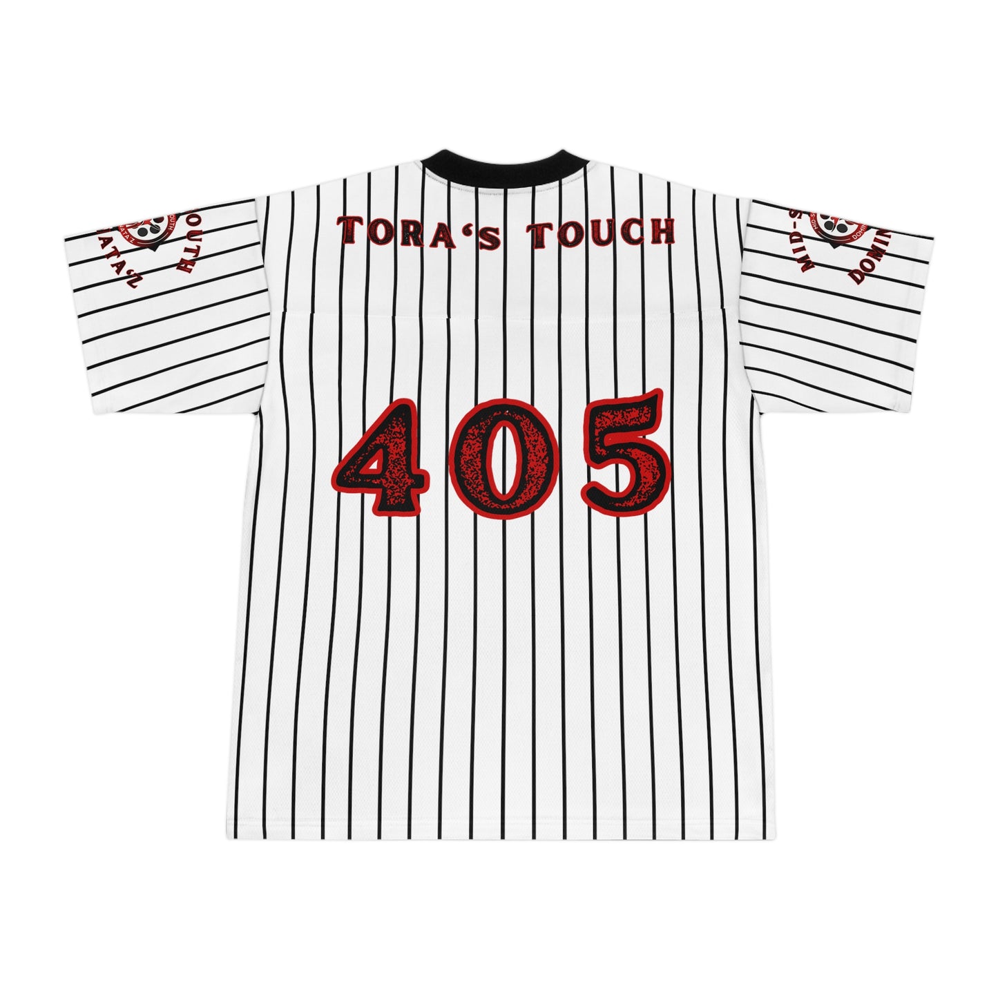 MSD Tora's Touch Pinstripe Football Jersey (White)