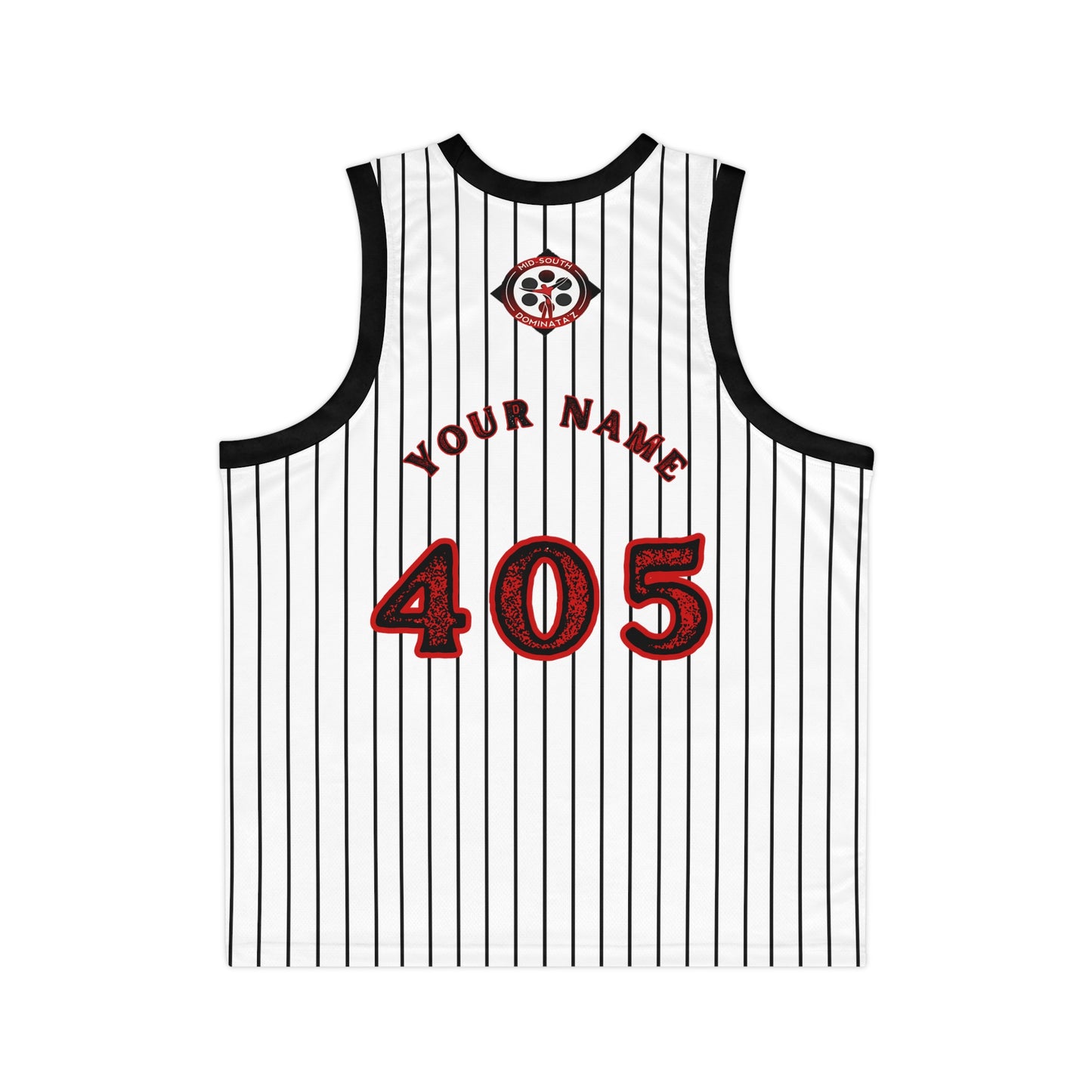 MSD Custom Pinstripe Basketball Jersey (White)