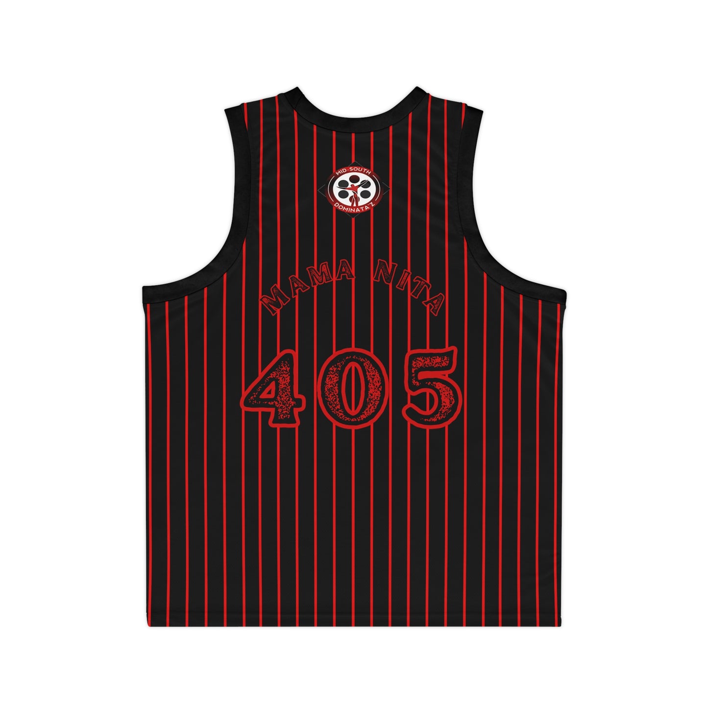 MSD Mama Nita Pinstripe Basketball Jersey (Black)